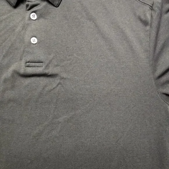 PGA Tour Shirt Long Sleeve Polo Striped Dark Green Mens Large Golf Top - Picture 2 of 8